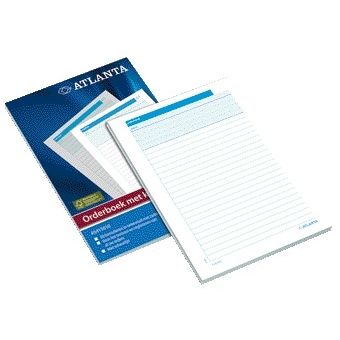 Orderboek Djois Atlanta A5 50x2vel met carbon wit | 5 stuks