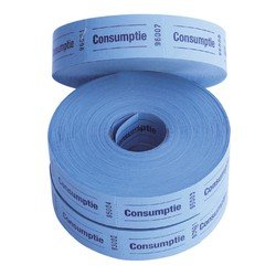 Combicraft Consumptiebon  57x30mm 2-zijdig 2x1000 stuks blauw