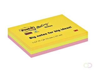 Post-it Memoblok 3M  6445 Super Sticky 152x101mm assorti