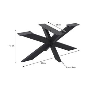 ML-Design Tafelpoten X-Design, zwart, 98x58x43 cm, gemaakt van metaal