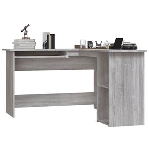 VidaXL Hoekbureau 120x140x75 cm bewerkt hout grijs sonoma eikenkleurig