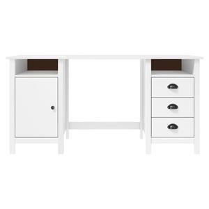 vidaXL Bureau Hill 150x50x74 cm massief grenenhout wit