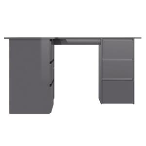 VIDAXL Eckschreibtisch Hochglanz-grau 145×100×76 Cm Spanplatte