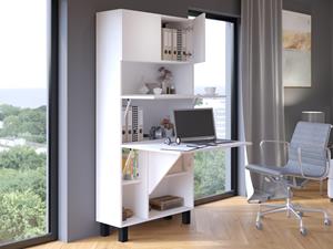 Mobistoxx Kast met bureau HOMELA 4 deuren wit
