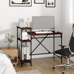 Vidaxl Schreibtisch Mit Regal Räuchereiche 105x50x90 Cm Holzwerkstoff