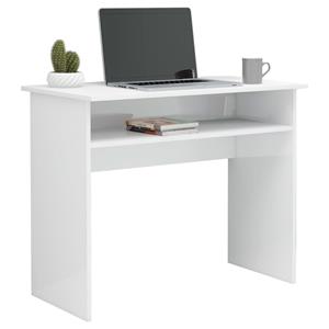 vidaXL Bureau 90x50x74 cm bewerkt hout hoogglans wit