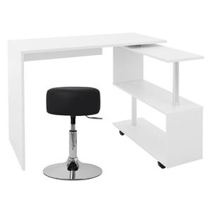 ML-Design Bureau met vier wielen 150x88x75 cm Wit MDF 