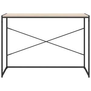 vidaXL Computerbureau 110x60x70 cm spaanplaat zwart en eikenkleurig