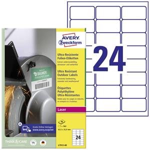 averyzweckform AVERY Zweckform Ultra-Resist. Folien-Etiketten, 63,5x33,9 mm