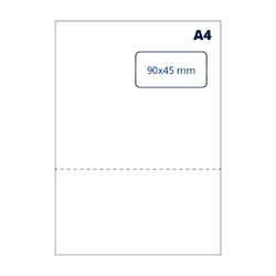 Blanco A4 pakbon / retourlabel, adresetiket, 90mm x 45mm - 1000 vellen