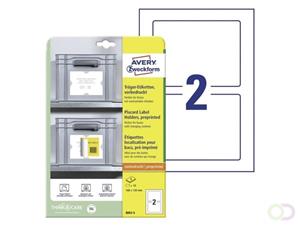 Avery Zweckform 8002-5 160 x 120 mm #####Polypropylen Wit, Lichtgrijs 10 stuk(s) Permanent #####Träger-Etiketten