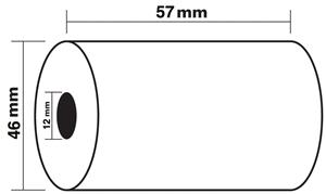 Exacompta thermische rekenrol ft 57 mm, D +-46 mm, asgat 12 mm, lengte 24 m, pak van 10 rollen