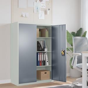 Aktenschrank Hellgrau und Dunkelgrau 90x40x140 cm Stahl vidaXL - Grau