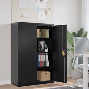 vidaXL Aktenschrank Aktenschrank Büroschrank Home Office Ablage Büro Schwarz 90x40x140 cm