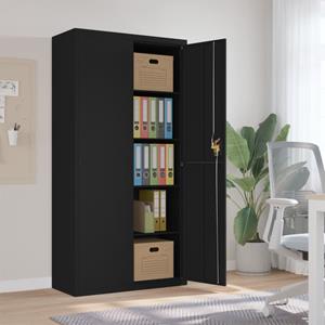 vidaXL Aktenschrank Aktenschrank Büroschrank Home Office Ablage Büro Schwarz 90x40x180 cm