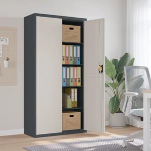 vidaXL Aktenschrank Aktenschrank Büroschrank Home Office Ablage Büro Anthrazit und Weiß 90