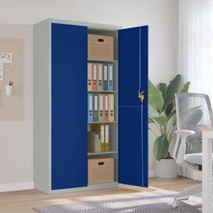 VidaXL Archiefkast 90x40x180 cm staal lichtgrijs en blauw