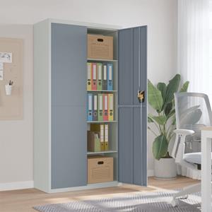 Vidaxl - Aktenschrank Hellgrau und Dunkelgrau 90x40x180 cm Stahl Grau