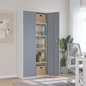 Vidaxl - Aktenschrank Hellgrau und Dunkelgrau 90x40x200 cm Stahl Grau