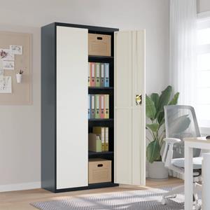 vidaXL Aktenschrank Aktenschrank Büroschrank Home Office Ablage Büro Anthrazit und Weiß 90