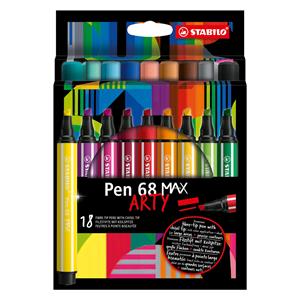 STABILO pen 68 viltstift MAX ARTY, etui van 18 stuks, assorti