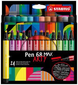 STABILO pen 68 viltstift MAX ARTY, etui van 24 stuks, assorti