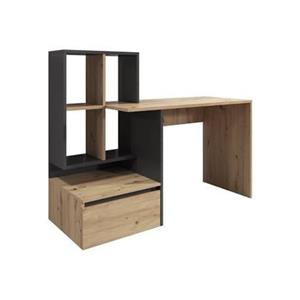 Meubella Bureau Pierre 2 - Eiken - Antraciet - 145 cm