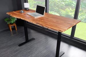 Invicta Interior In hoogte verstelbaar bureau MAMMUT 160cm natuurlijk acacia massief hout boomrand - 43667