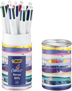 Bic 4 Colours Decors balpen, medium, doos van 8 stuks