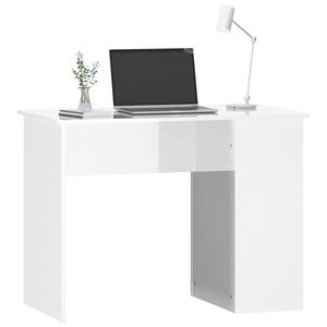 bonnevie Computertisch,Schreibtisch Hochglanz-Weiß 100x55x75 cm Holzwerkstoff vidaXL