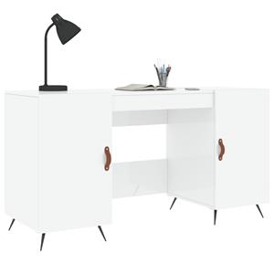 vidaXL Bureau 140x50x75 cm bewerkt hout hoogglans wit