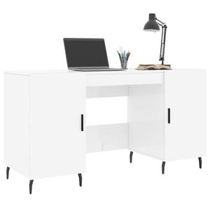 vidaXL Bureau 140x50x75 cm bewerkt hout hoogglans wit