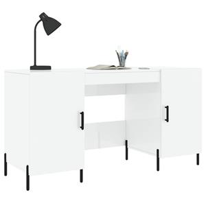 vidaXL Bureau 140x50x75 cm bewerkt hout hoogglans wit