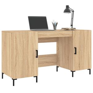 vidaXL Bureau 140x50x75 cm bewerkt hout sonoma eikenkleurig