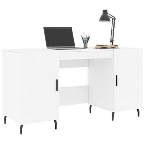 vidaXL Bureau 140x50x75 cm bewerkt hout wit