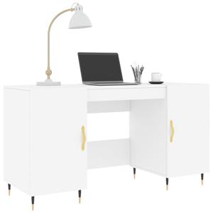 vidaXL Bureau 140x50x75 cm bewerkt hout wit