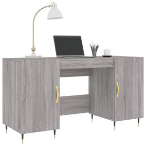 vidaXL Bureau 140x50x75 cm bewerkt hout grijs sonoma eikenkleurig