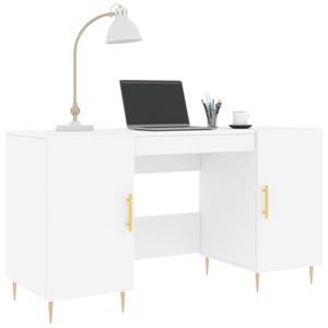 vidaXL Bureau 140x50x75 cm bewerkt hout wit