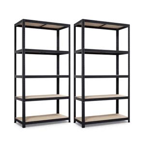 Verhuisdozenloods Stellingkast - 2 stuks - 180x90x40cm - Metaal - Zwart