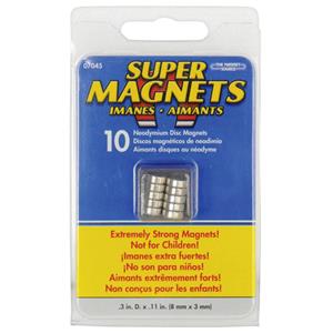 Blanko Magneet (Ø x h) 8 mm x 3 mm rond 10 stuk(s) 205016