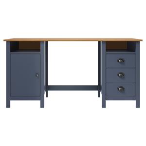 vidaXL Bureau Hill 150x50x74 cm massief grenenhout grijs