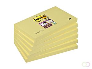 Post-It Super Sticky notes, 90 vel, ft 76 x 127 mm, pak van 6 blokken, kanariegeel