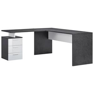 INOSIGN Hoekbureau New Selina Bureau met 3 laden, afmetingen 180/100 x 60 x 75 cm, Made in Italy
