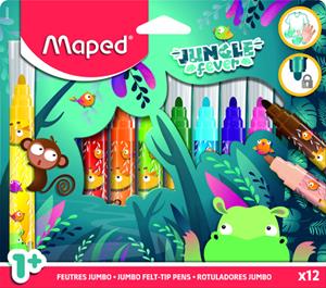 Maped viltstift Jungle Fever Jumbo, etui van 12 stuks, assorti