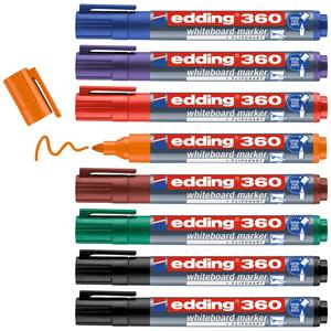 Edding 4-360-8-S2999 Whiteboardmarker Set Schwarz, Rot, Blau, Grün, Orange, Braun, Violett 8St.