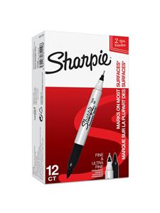 Sharpie permanente marker, twin tip, zwart