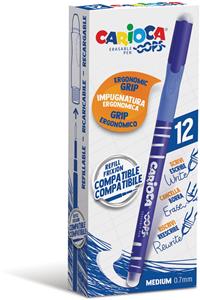 Carioca balpen Oops, medium, uitwisbaar, doos van 12 stuks, blauw