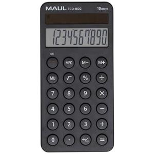 Maul ECO MD 2 Zakrekenmachine Zwart Aantal displayposities: 10 werkt op zonne-energie (b x h x d) 72 x 147 x 13 mm