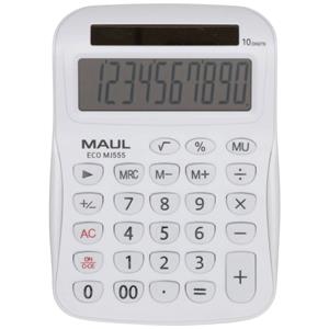 Maul ECO MJ 555 Tischrechner Weiß Display (Stellen): 10solarbetrieben (B x H x T) 110 x 154 x 27mm