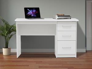 Mobistoxx Bureau MATEI 120 cm 3 lades wit